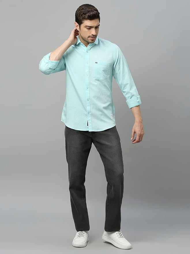 Teal Form-fitting Shirt