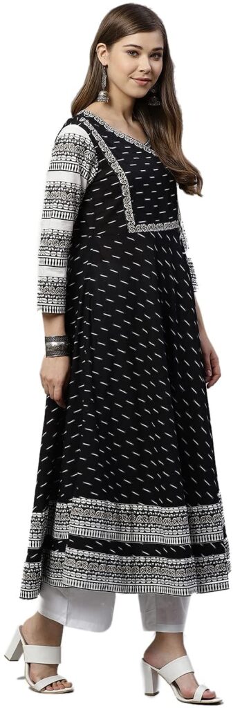 black angrakha kurti