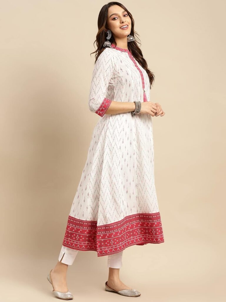 simple white anarkali kurti