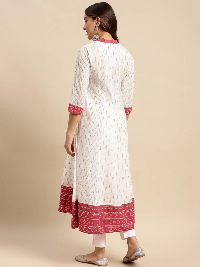 simple white anarkali kurti