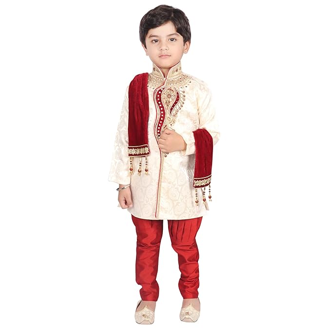 Red Embroidered Sherwani