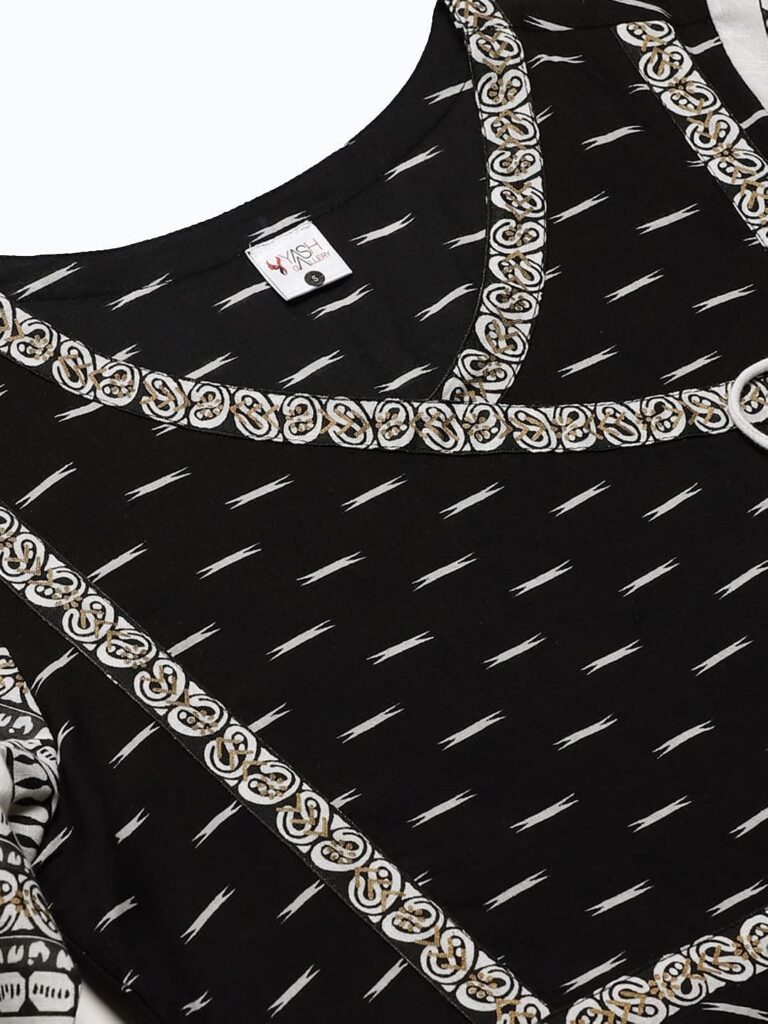 black angrakha kurti