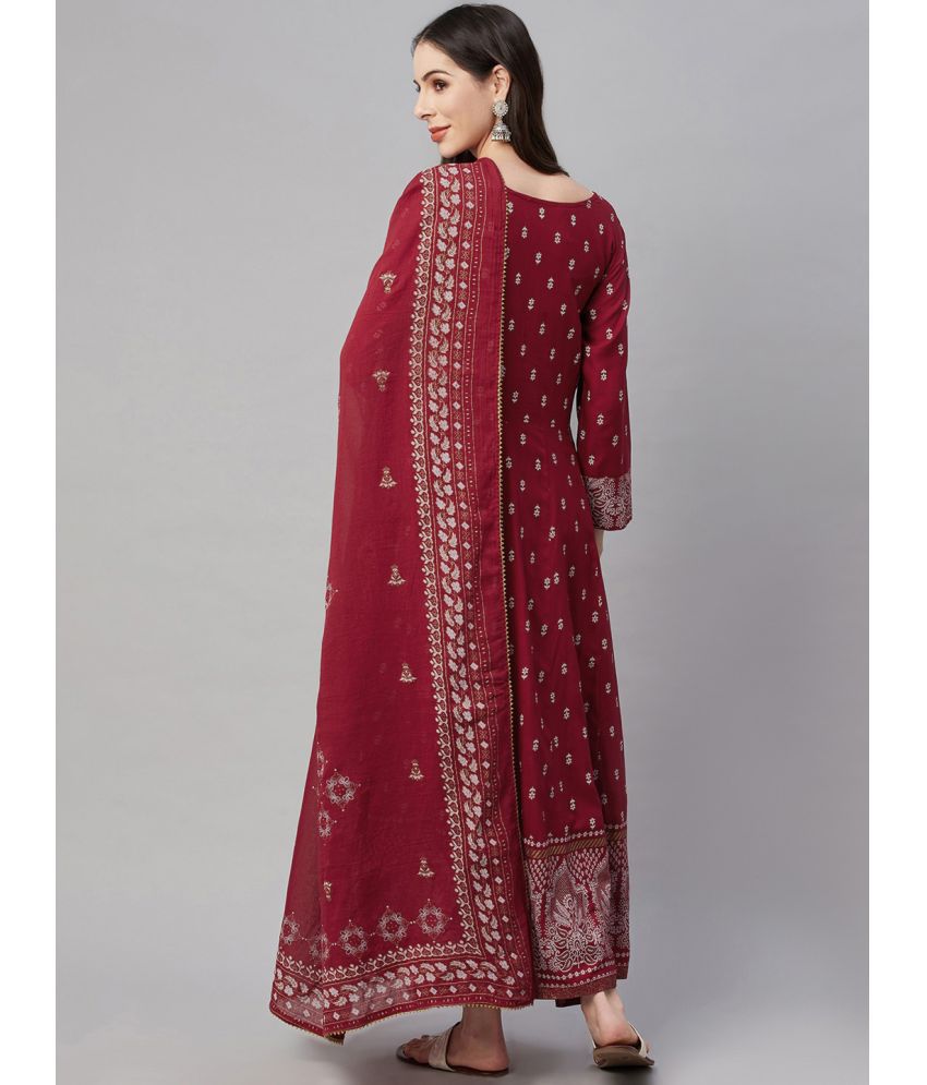 Deep Maroon Anarkali Outfit