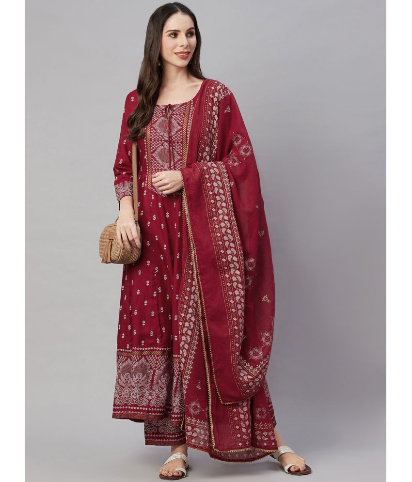 Dark Maroon Anarkali Dress