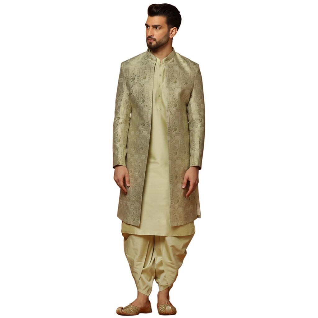 KISAH Sherwani Set with Woven Motifs