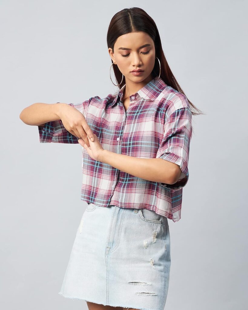 cropped dress shirt