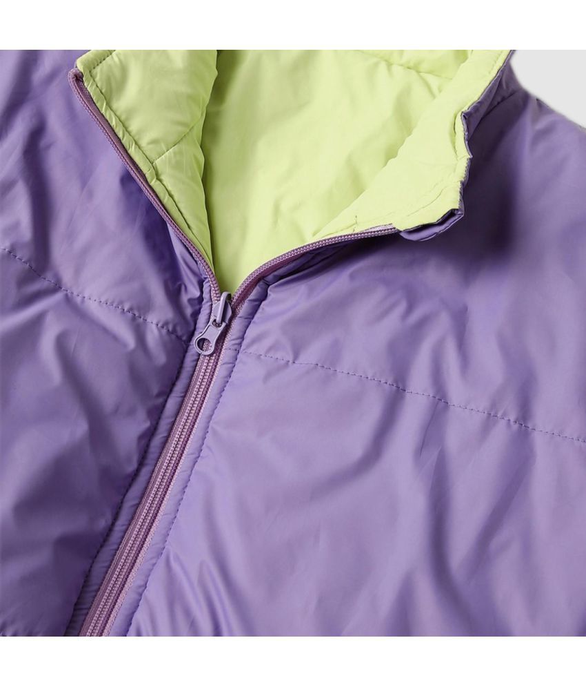 purple puffer coat