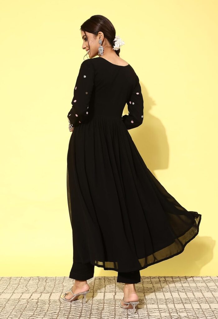 black anarkali dress design