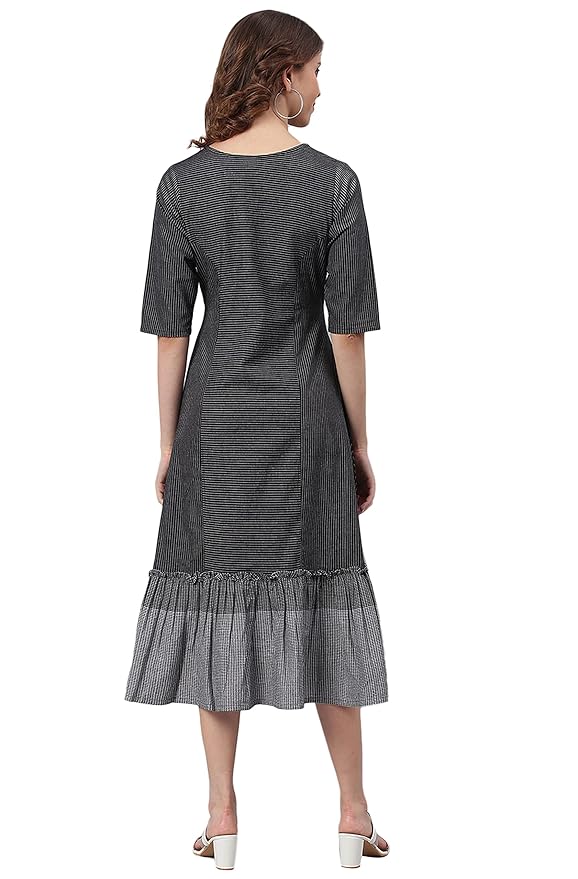 Women's Black Cotton dress