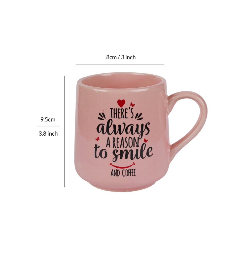 pink ceramic coffee mug