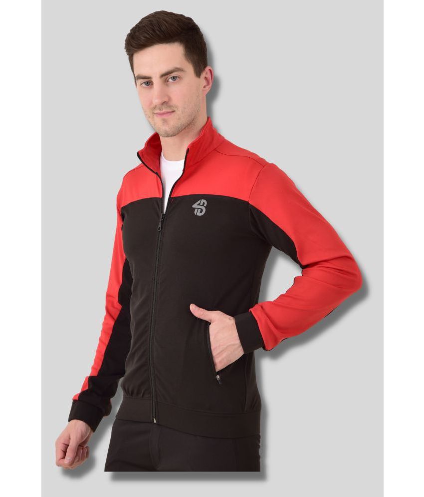 red lycra casual jacket
