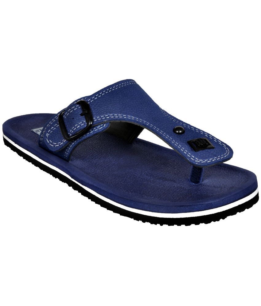 Male cobalt slip-on sandals
