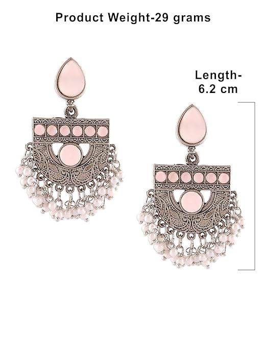 pink oxidised earring